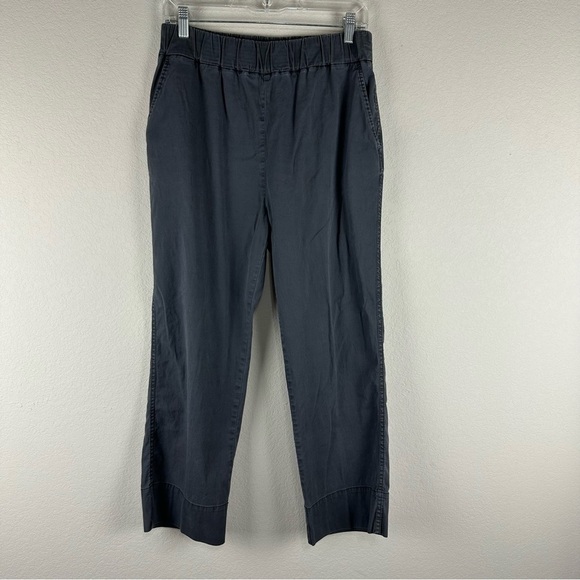 Faherty Gray Cropped Wide Leg Every Day Cotton Pants Size Large - Picture 1 of 7